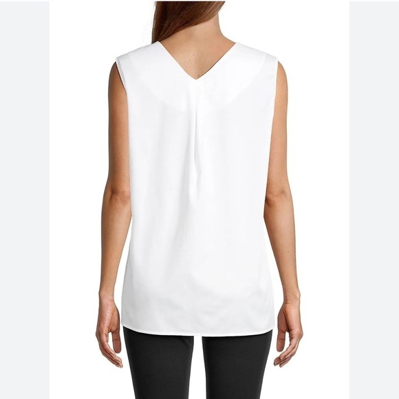 Harshman Aria Tank Sleeveless White Blouse VNack Sleeveless Top Cotton NWOT - Picture 11 of 12